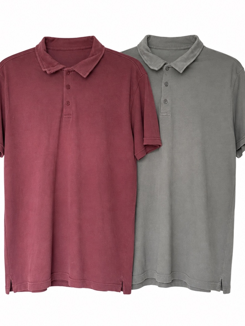 True Classic Men's Polo Shirts L Burgundy Gray Bundle